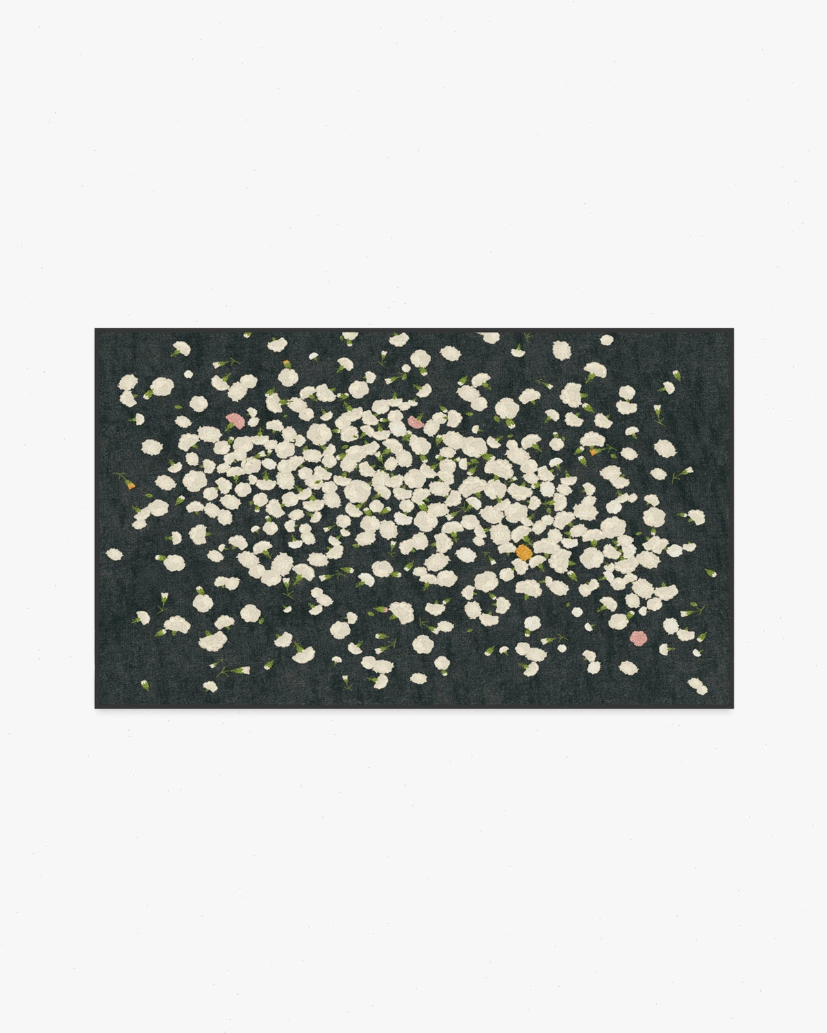 Fluttering Carnations Charcoal & Ivory Rug by The Local Project