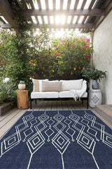 Gemma Lattice Royal Blue Outdoor Rug