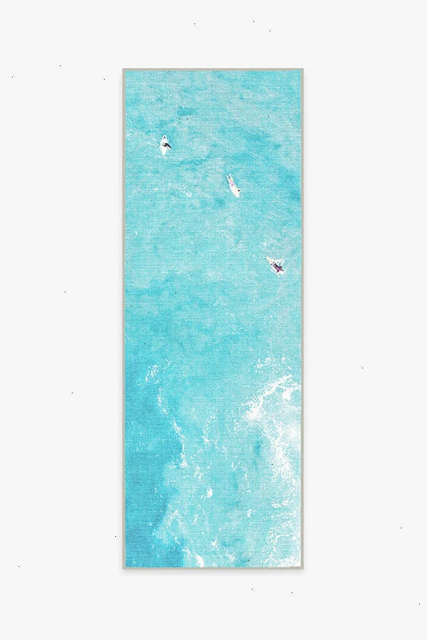 Surfers Ocean Blue Outdoor Rug by Gray Malin