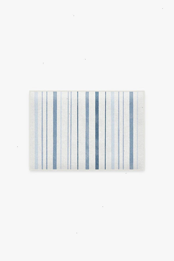 Harbor Stripe Blue Bath Mat