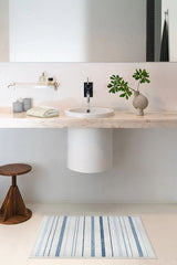 Harbor Stripe Blue Bath Mat