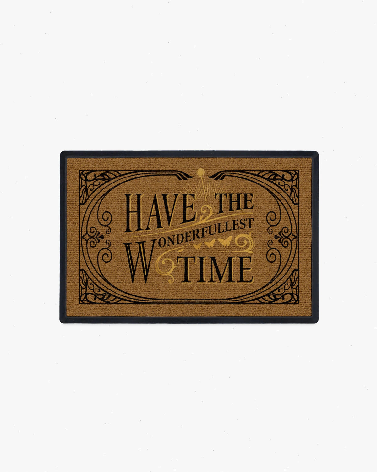 Have the Wonderfullest Time Black & Coir Doormat by Wicked
