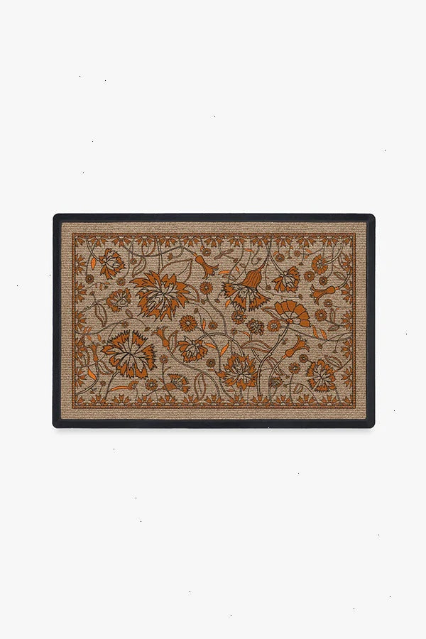 Spring Has Sprung Burnt Orange Doormat by Iris Apfel