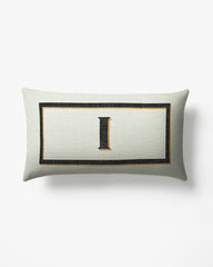 Classic Monogram Ivory Woven Throw Pillow, 12"x21" by Jonathan Adler