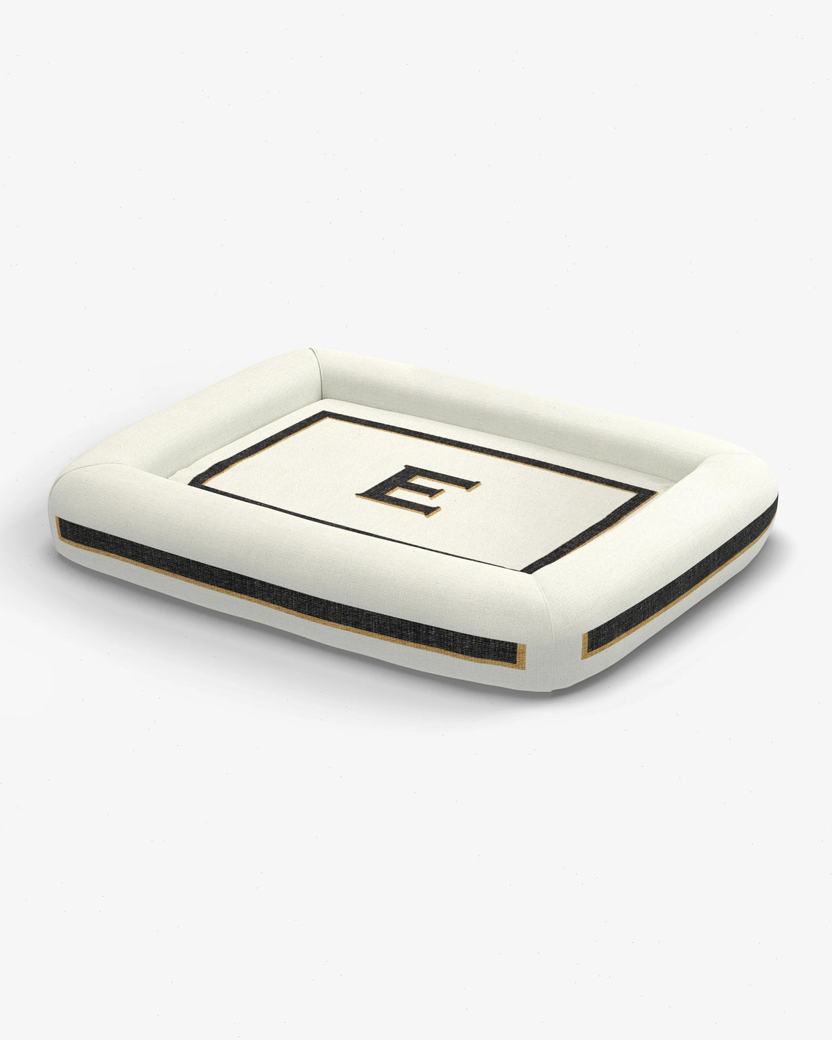 Classic Monogram Ivory Woven Pet Bed, Large by Jonathan Adler