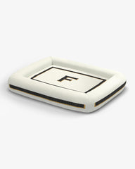 Classic Monogram Ivory Woven Pet Bed, Large by Jonathan Adler