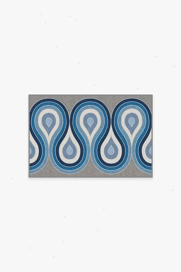 Milano Blue Steel Rug by Jonathan Adler
