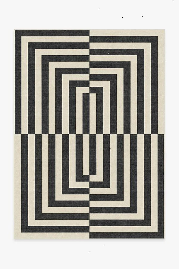 Op Art Charcoal Rug by Jonathan Adler