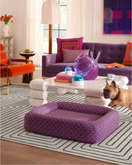 Piccadilly Fuchsia Woven Bolster Pet Bed by Jonathan Adler