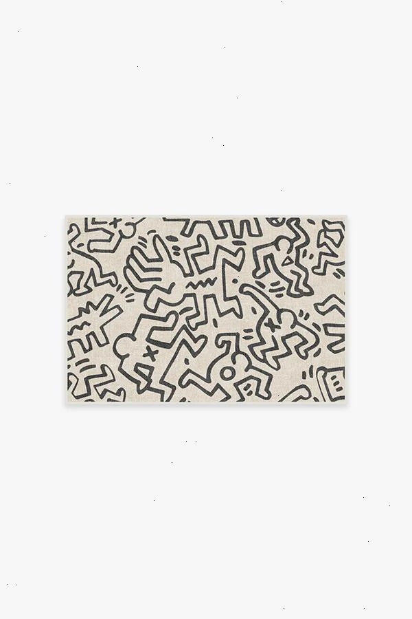Block Party Black & Ivory Rug by Keith Haring