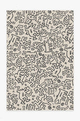 Block Party Black & Ivory Rug by Keith Haring