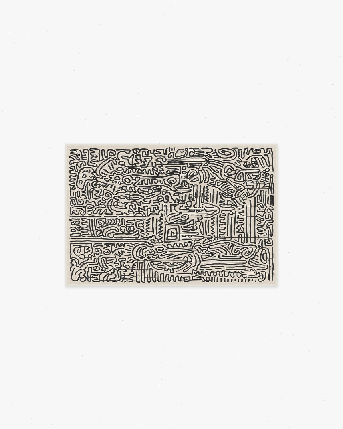 Freestyle Black & Ivory Rug by Keith Haring