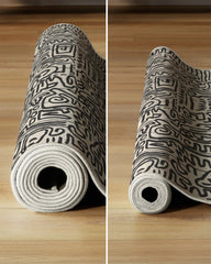 Freestyle Black & Ivory Rug by Keith Haring