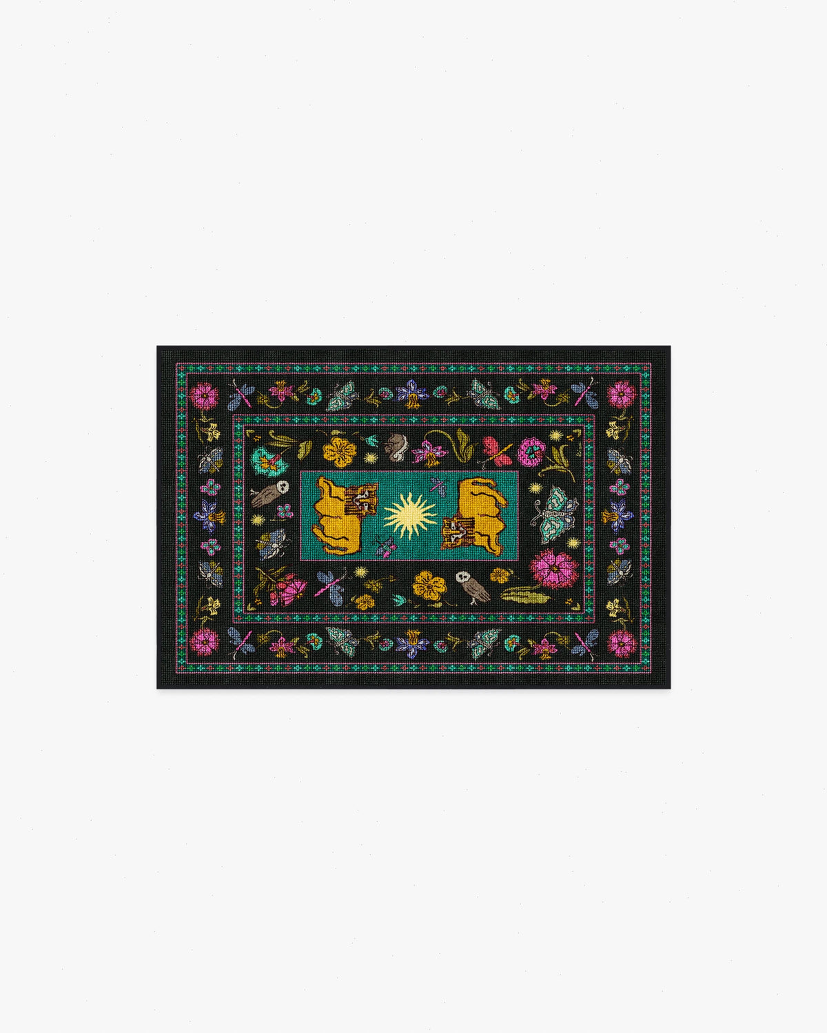 Lion’s Cub Charcoal Multicolor Rug by RIXO