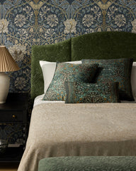 Blackthorn Forest Green Woven Lumbar Throw Pillow by Morris & Co.