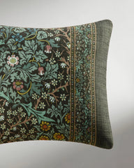 Blackthorn Forest Green Woven Lumbar Throw Pillow by Morris & Co.
