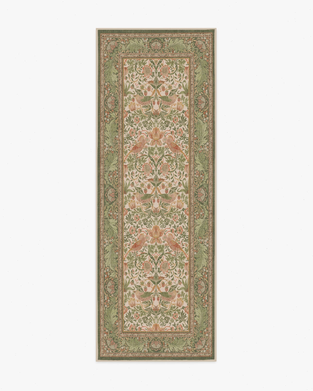 Strawberry Thief Sage & Rose Rug by Morris & Co.