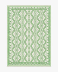 Ava Ikat Green Flatwoven Rug by Mrs. Alice