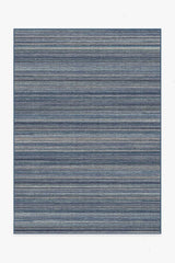 Multi Stripe Blue Flatwoven Rug