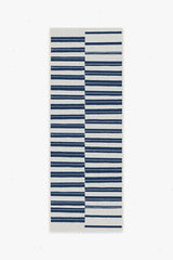 Offset Stripe Navy Outdoor Rug