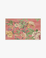 Bamboo & Bird Blossom Pink Rug by Sanderson