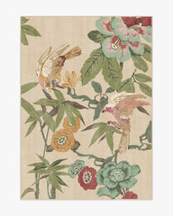 Bamboo & Bird Blush & Jade Rug by Sanderson