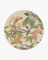 Bamboo & Bird Blush & Jade Rug by Sanderson