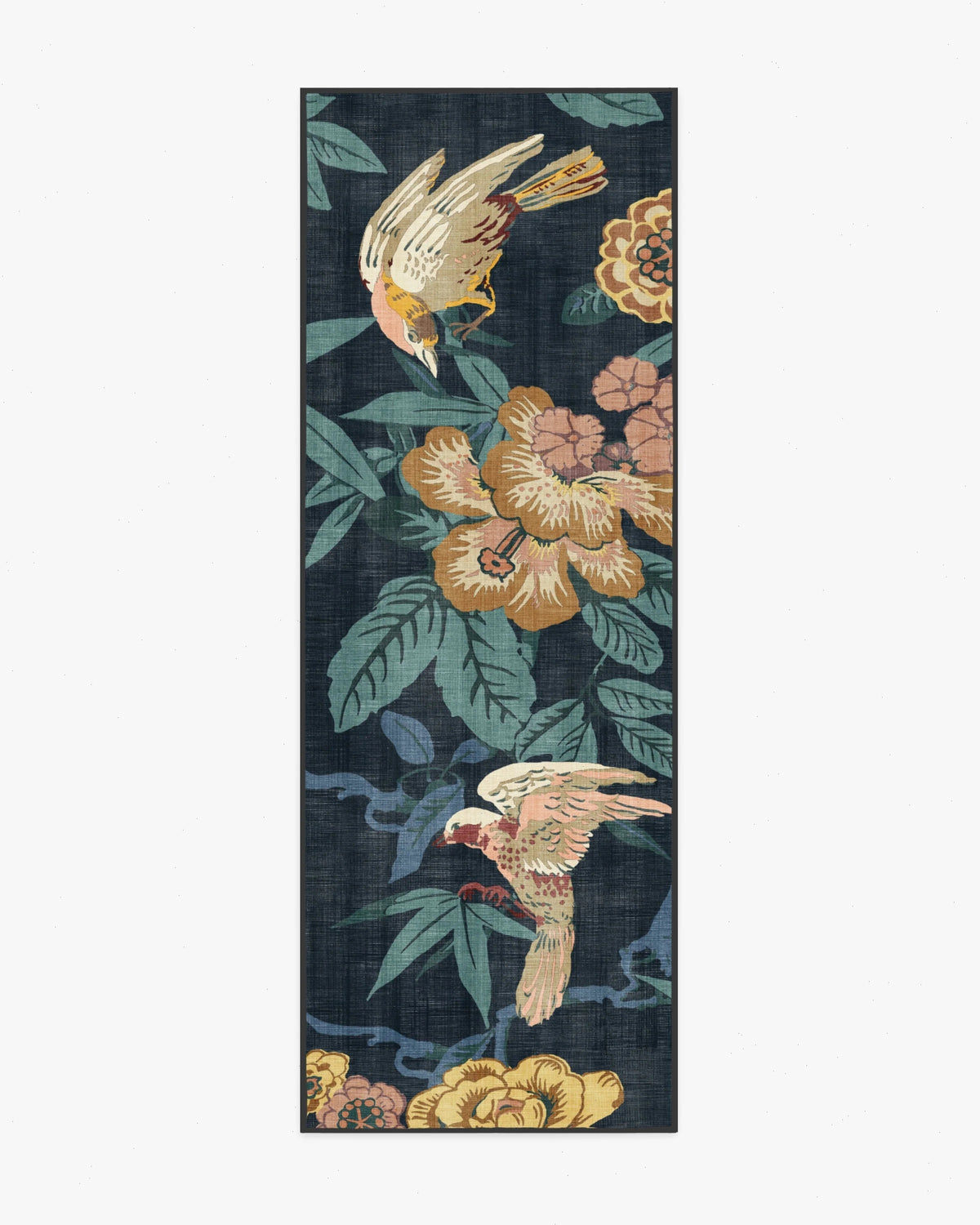 Bamboo & Bird Indigo Rug by Sanderson