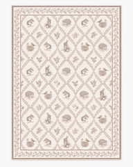 Squirrel & Hedgehog Fawn Rug by Sanderson