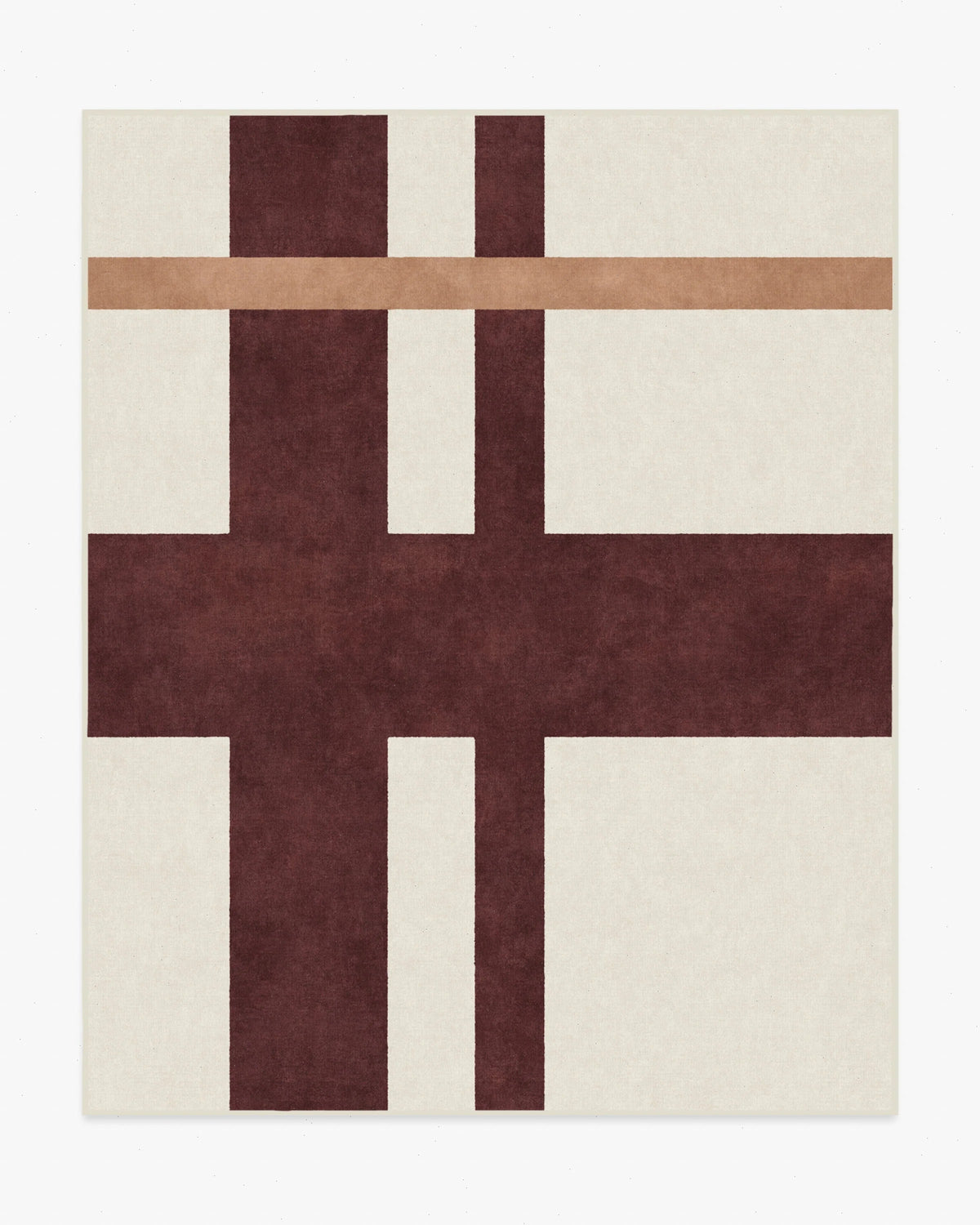 Scala Cream & Maroon Rug by The Local Project