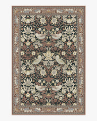 Strawberry Thief Black & Amber Rug by Morris & Co.