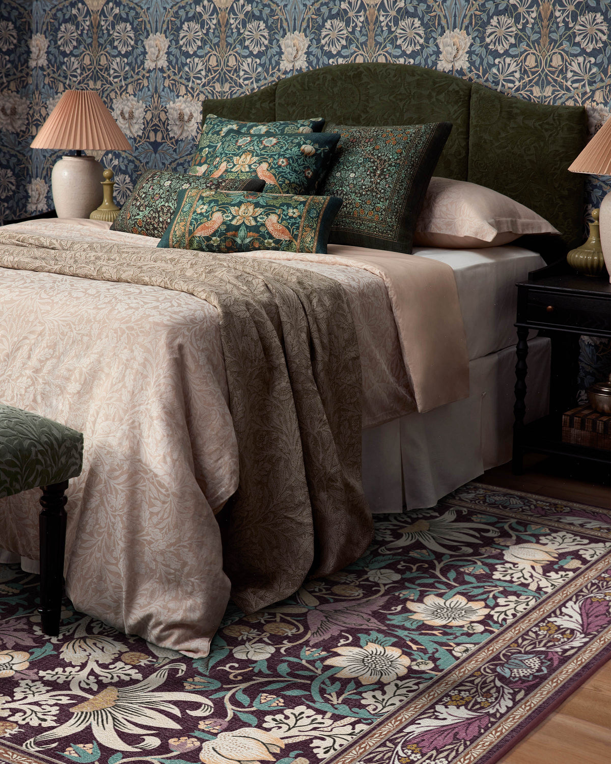 Strawberry Thief Burgundy Rug by Morris & Co.