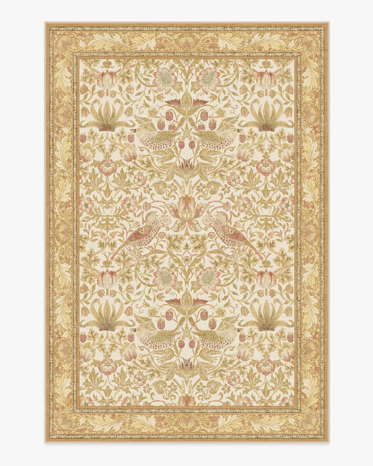 Strawberry Thief Light Ochre Rug by Morris & Co.