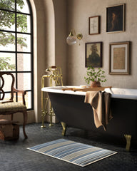 Tropez Stripe Blue & Natural Bath Mat