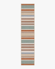 Tropez Stripe Red Multicolour Rug