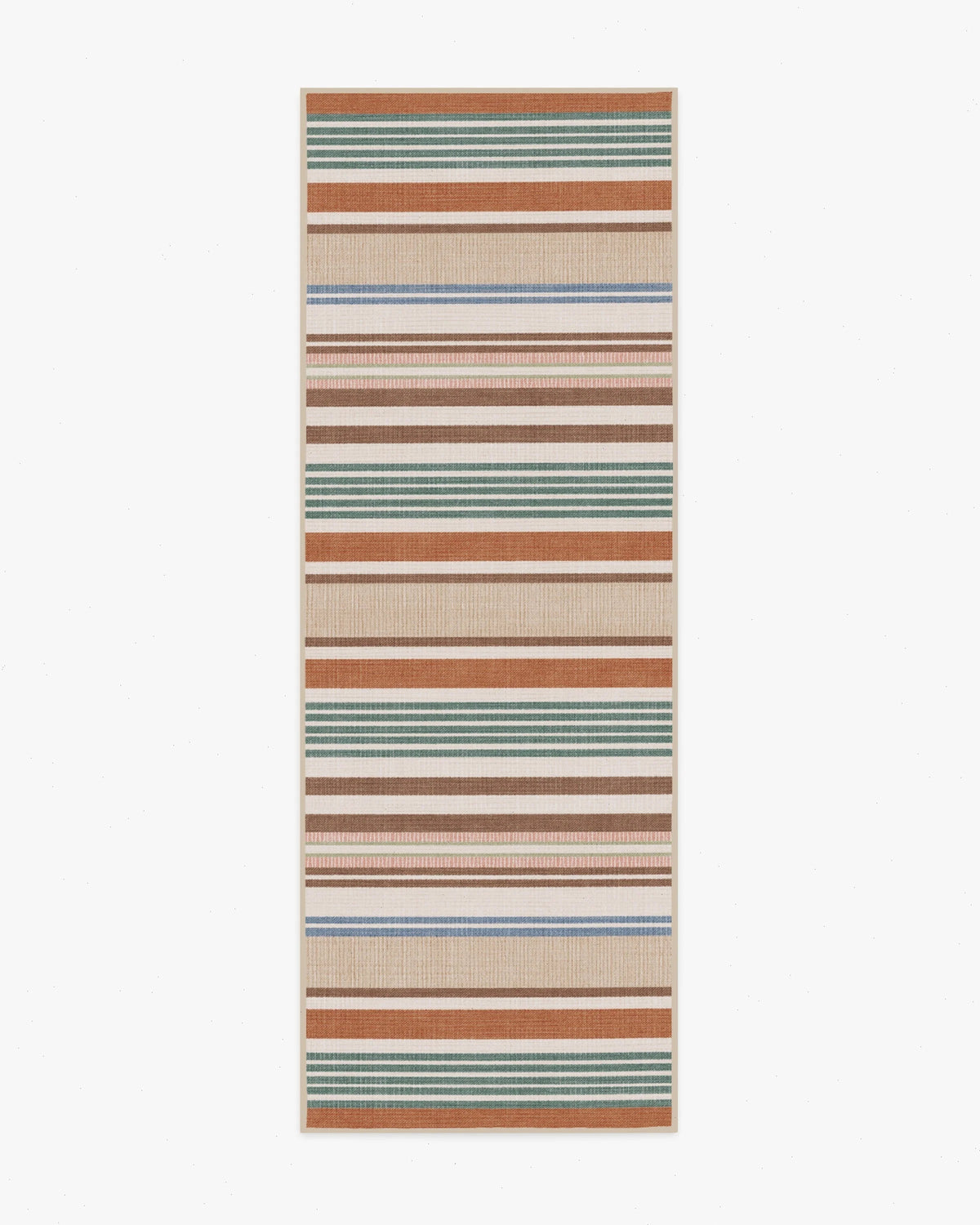 Tropez Stripe Red Multicolour Rug