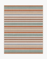 Tropez Stripe Red Multicolour Rug