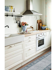 Vintage Daisy Bordered Blue Flatwoven Rug