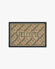 Welcome Trellis Green & Pink Doormat by Anthropologie
